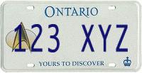 Ontario Canada sample license plate keychain tag